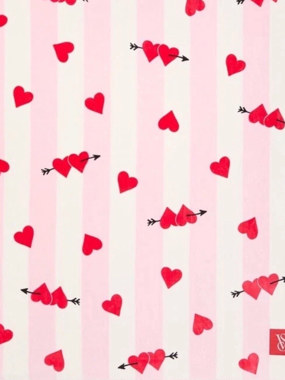 Victoria’s Secret Sherpa Pink Red Heart Blanket New